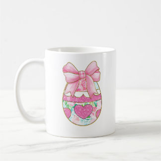 Glitter Easter Egg Coquette Bow Koffiemok