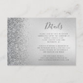 Glitter Edge Silver Wedding Details Informatiekaartje (Voorkant)