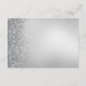 Glitter Edge Silver Wedding Details Informatiekaartje (Achterkant)