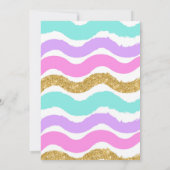 Glitter Eenhoorn Donuts Verjaardag uitnodiging (Achterkant)