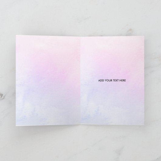 Glitter Eenhoorn Gepersonaliseerd Meisje Gelukkige Kaart (Binnen)