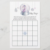 Glitter Eenhoorn Kerst Baby shower Bingo (Voorkant)