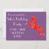 Glitter Eenhoorn kleurrijk meisjes verjaardagsfees Kaart (Voorkant)