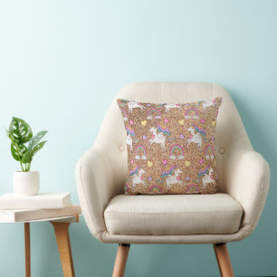Glitter eenhoorn kussen