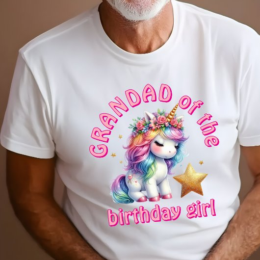 Glitter eenhoorn magische meisjes verjaardag opa t-shirt