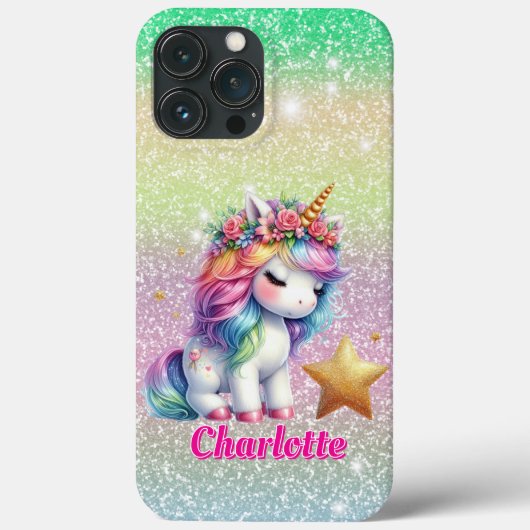 Glitter eenhoorn magische ster Case-Mate iPhone case (Achterkant)