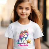 Glitter eenhoorn magische ster kinder t-shirt