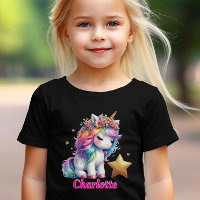 Glitter eenhoorn magische ster kinderen zwart