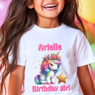 Glitter eenhoorn magische ster meisjes verjaardag t-shirt