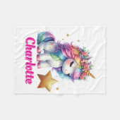 Glitter eenhoorn magische ster Wit Fleece Deken (Voorkant (Horizontaal))