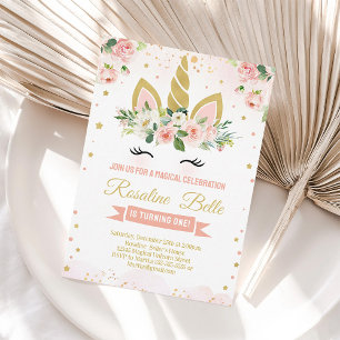 Glitter Eenhoorn Magische Verjaardagsuitnodiging Kaart