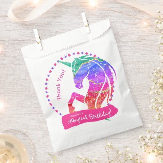 Glitter Eenhoorn Rainbow Het is mijn magische verj Bedankzakje (Geknipt)