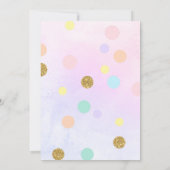 Glitter Eenhoorn Regenboog Pastelverjaardag Meisje Kaart (Achterkant)