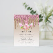 Glitter Eenhoorn Roze Goud Roze Druppelende 13e Ve (Staand voorkant)