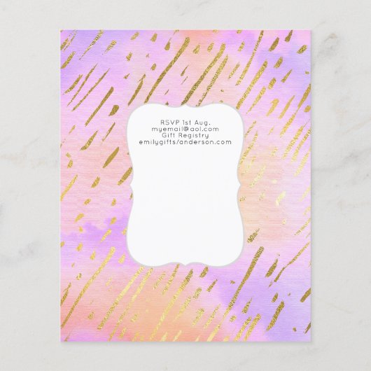 Glitter Eenhoorn Roze Goud Roze Druppelende 13e Ve (Achterkant)