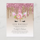 Glitter Eenhoorn Roze Goud Roze Druppelende 13e Ve (Voorkant)