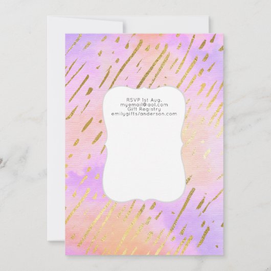 Glitter Eenhoorn Sweet 16 Roze Goud 16e Meisjes Ve Kaart (Achterkant)