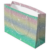 Glitter Eenhoorn Textuur Groot Cadeauzakje (Achterkant Gekanteld)
