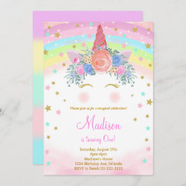 Glitter Eenhoorn Verjaardag Uitnodiging