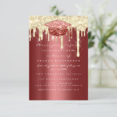 Glitter Effect Drift Gold Afstuderen Bourgogne Kaart (Staand voorkant)