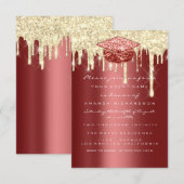 Glitter Effect Drift Gold Afstuderen Bourgogne Kaart (Voorkant / Achterkant)