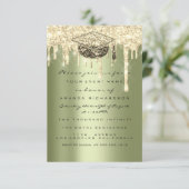 Glitter Effect Drivers Afstuderen Partij Mint Gree Kaart (Staand voorkant)