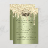 Glitter Effect Drivers Afstuderen Partij Mint Gree Kaart (Voorkant / Achterkant)