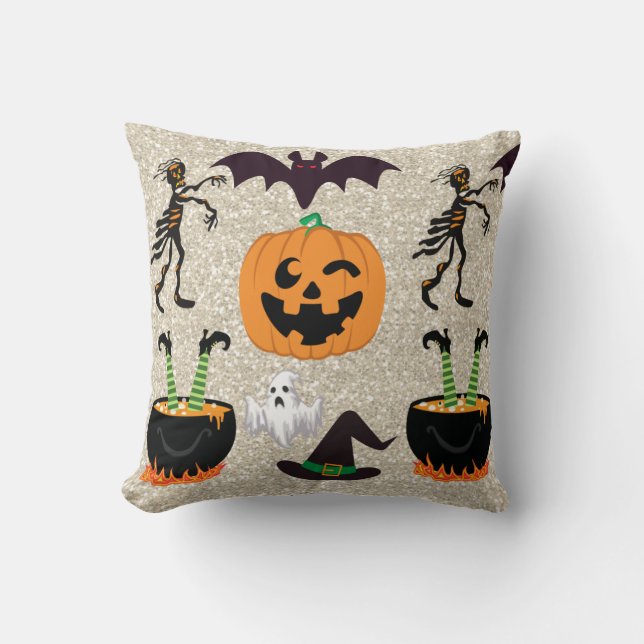 Glitter Effect Halloween Pillow Kussen (Voorkant)