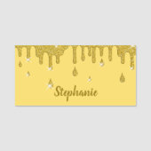 Glitter-effect op maat en spaarpjes naamplaatje (Voorkant)