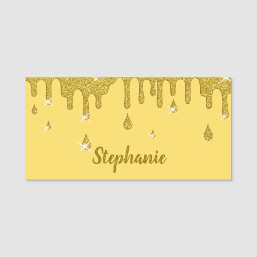 Glitter-effect op maat en spaarpjes naamplaatje (Voorkant)