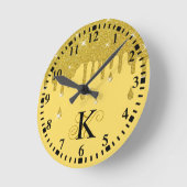 Glitter-effect op maat van gepersonaliseerd uitstr ronde klok (Hoek)