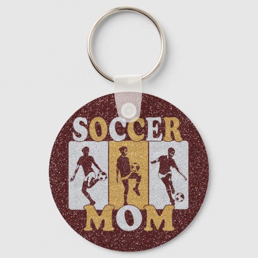 Glitter Effect van Voetbal-mam Sleutelhanger (Voorkant)