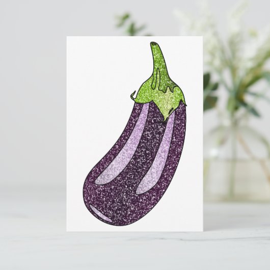Glitter Eggplant Bedankkaart (Staand voorkant)