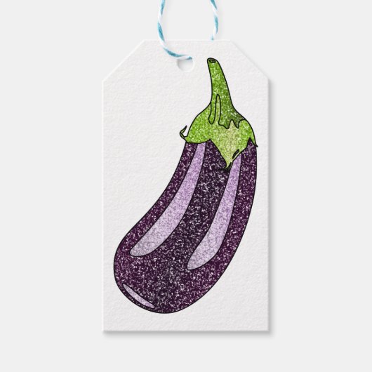 Glitter Eggplant Cadeaulabel (Voorkant)