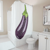 Glitter Eggplant Douchegordijn (In situ)