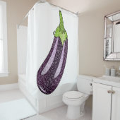 Glitter Eggplant Douchegordijn (In situ)
