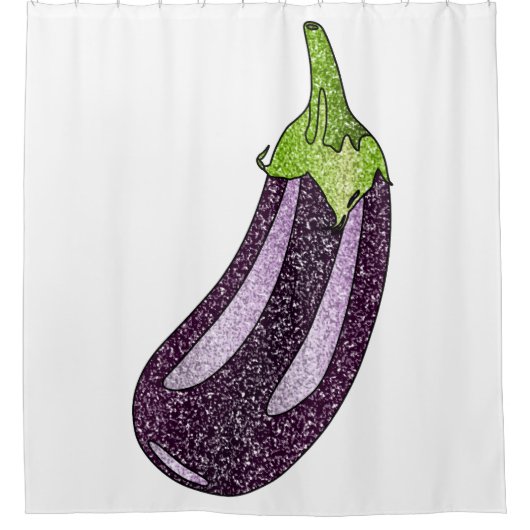 Glitter Eggplant Douchegordijn (Voorkant)