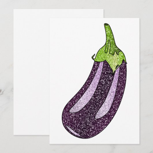 Glitter Eggplant Feestdagenkaart (Voorkant / Achterkant)