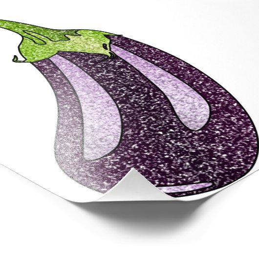 Glitter Eggplant Foto Afdruk (Hoek)