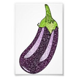 Glitter Eggplant Foto Afdruk