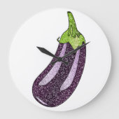 Glitter Eggplant Grote Klok (Voorkant)