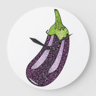 Glitter Eggplant Grote Klok