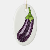 Glitter Eggplant Keramisch Ornament (Rechts)