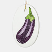 Glitter Eggplant Keramisch Ornament (Links)