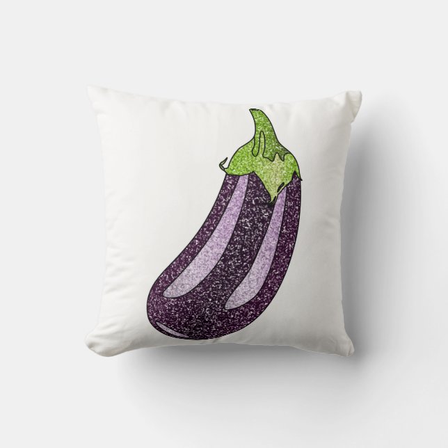 Glitter Eggplant Kussen (Voorkant)
