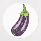 Glitter Eggplant Labels (Design 1)