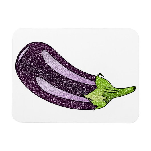 Glitter Eggplant Magneet (Horizontaal)