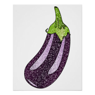 Glitter Eggplant Perfect Poster