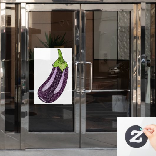 Glitter Eggplant Raamsticker (Kantoordeur)