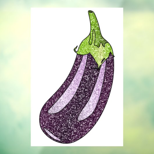 Glitter Eggplant Raamsticker (Vel 3)